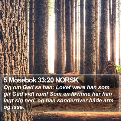 5 Mosebok 33:20 NORSK Bible Verse Image