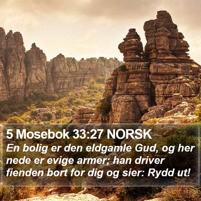 5 Mosebok 33:27 NORSK Bible Verse Image