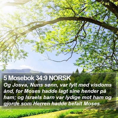 5 Mosebok 34:9 NORSK Bible Verse Image