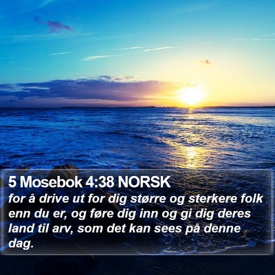 5 Mosebok 4:38 NORSK Bible Verse Image