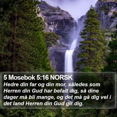 5 Mosebok 5:16 NORSK Bible Verse Image