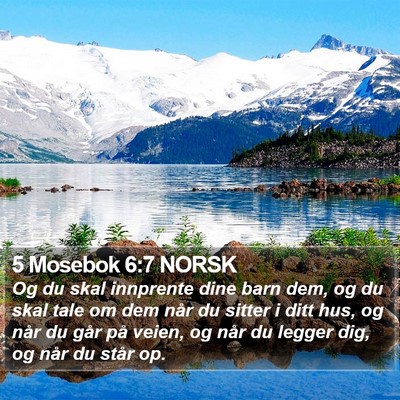5 Mosebok 6:7 NORSK Bible Verse Image