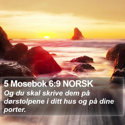 5 Mosebok 6:9 NORSK Bible Verse Image