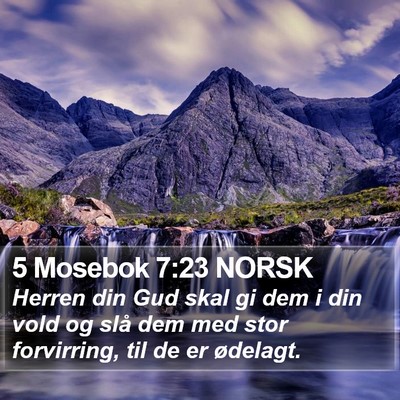 5 Mosebok 7:23 NORSK Bible Verse Image