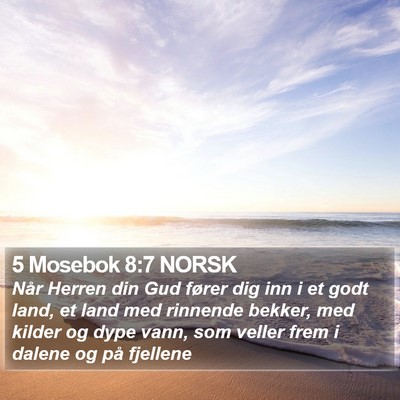 5 Mosebok 8:7 NORSK Bible Verse Image