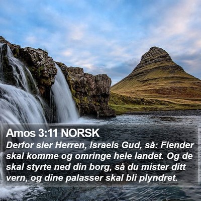 Amos 3:11 NORSK Bible Verse Image