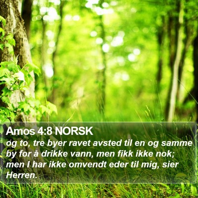 Amos 4:8 NORSK Bible Verse Image
