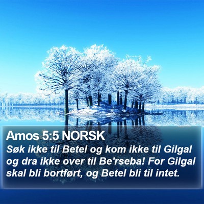 Amos 5:5 NORSK Bible Verse Image