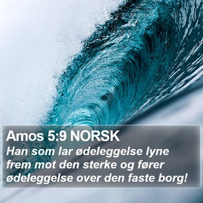 Amos 5:9 NORSK Bible Verse Image