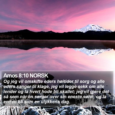 Amos 8:10 NORSK Bible Verse Image