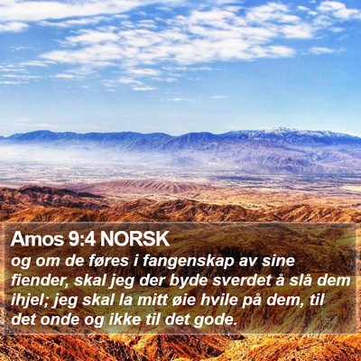 Amos 9:4 NORSK Bible Verse Image