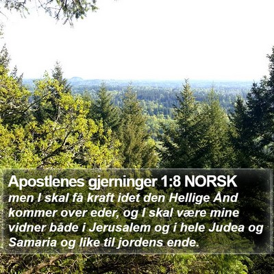 Apostlenes gjerninger 1:8 NORSK Bible Verse Image
