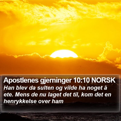 Apostlenes gjerninger 10:10 NORSK Bible Verse Image