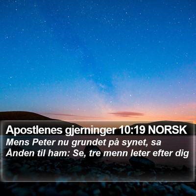 Apostlenes gjerninger 10:19 NORSK Bible Verse Image