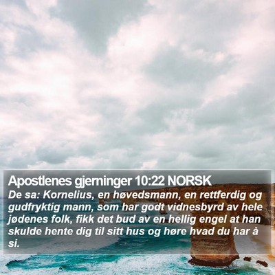 Apostlenes gjerninger 10:22 NORSK Bible Verse Image