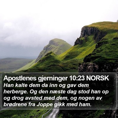 Apostlenes gjerninger 10:23 NORSK Bible Verse Image