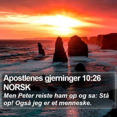 Apostlenes gjerninger 10:26 NORSK Bible Verse Image