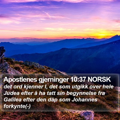 Apostlenes gjerninger 10:37 NORSK Bible Verse Image