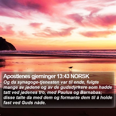 Apostlenes gjerninger 13:43 NORSK Bible Verse Image