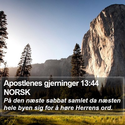 Apostlenes gjerninger 13:44 NORSK Bible Verse Image