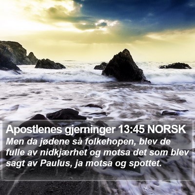 Apostlenes gjerninger 13:45 NORSK Bible Verse Image