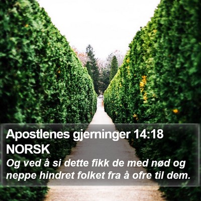 Apostlenes gjerninger 14:18 NORSK Bible Verse Image