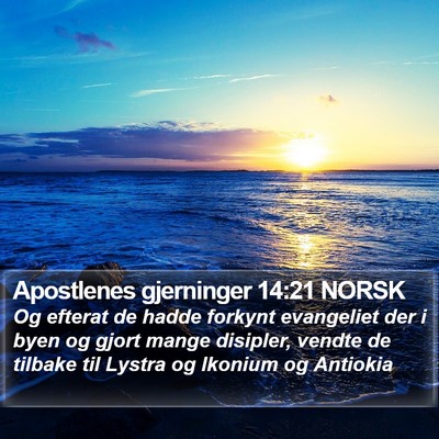 Apostlenes gjerninger 14:21 NORSK Bible Verse Image