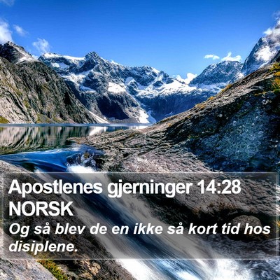 Apostlenes gjerninger 14:28 NORSK Bible Verse Image