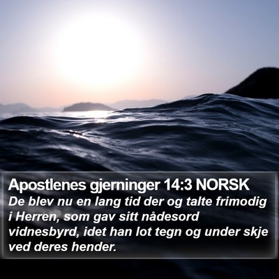 Apostlenes gjerninger 14:3 NORSK Bible Verse Image