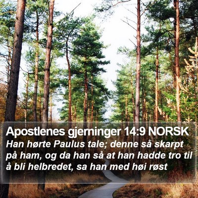 Apostlenes gjerninger 14:9 NORSK Bible Verse Image