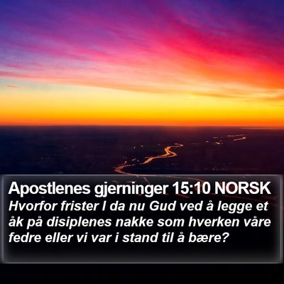 Apostlenes gjerninger 15:10 NORSK Bible Verse Image