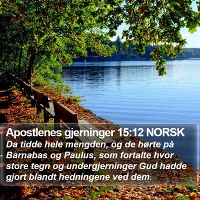 Apostlenes gjerninger 15:12 NORSK Bible Verse Image