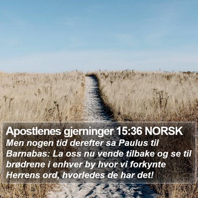 Apostlenes gjerninger 15:36 NORSK Bible Verse Image