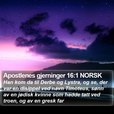 Apostlenes gjerninger 16:1 NORSK Bible Verse Image