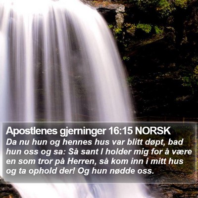 Apostlenes gjerninger 16:15 NORSK Bible Verse Image