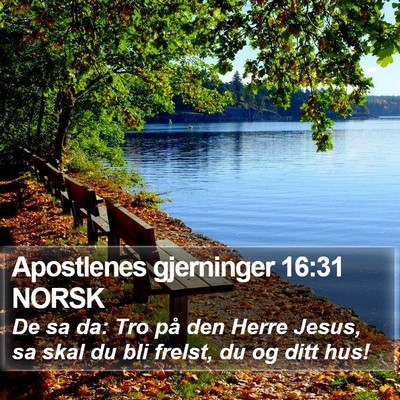 Apostlenes gjerninger 16:31 NORSK Bible Verse Image