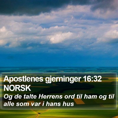 Apostlenes gjerninger 16:32 NORSK Bible Verse Image