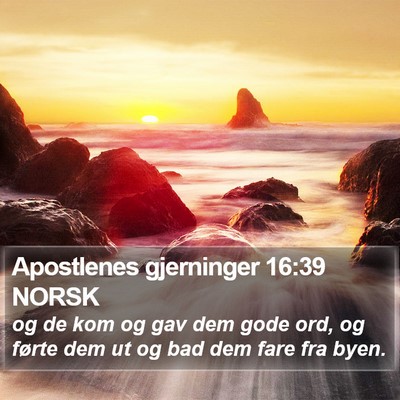 Apostlenes gjerninger 16:39 NORSK Bible Verse Image