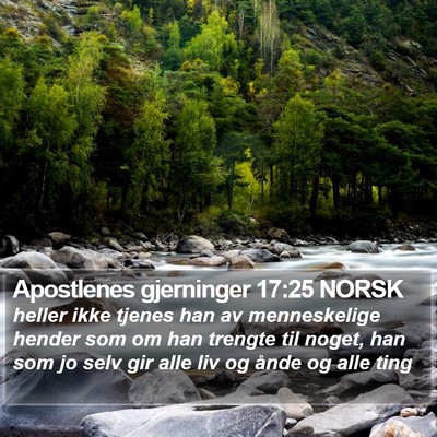 Apostlenes gjerninger 17:25 NORSK Bible Verse Image
