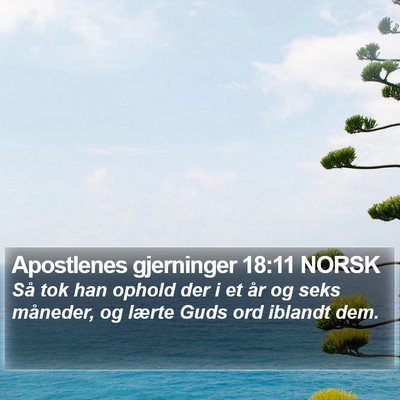 Apostlenes gjerninger 18:11 NORSK Bible Verse Image