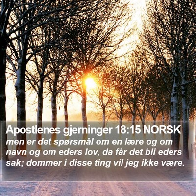 Apostlenes gjerninger 18:15 NORSK Bible Verse Image