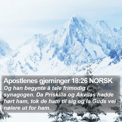 Apostlenes gjerninger 18:26 NORSK Bible Verse Image