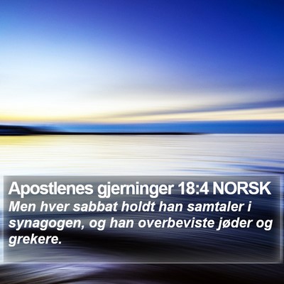 Apostlenes gjerninger 18:4 NORSK Bible Verse Image