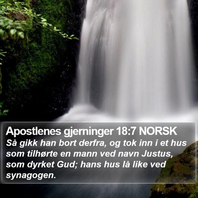 Apostlenes gjerninger 18:7 NORSK Bible Verse Image