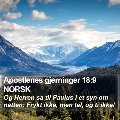 Apostlenes gjerninger 18:9 NORSK Bible Verse Image