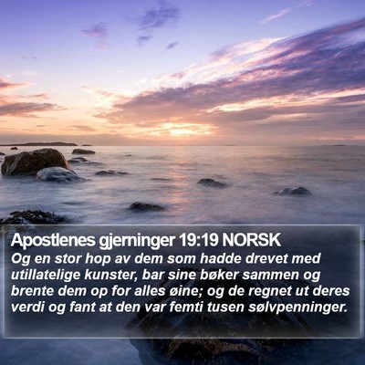 Apostlenes gjerninger 19:19 NORSK Bible Verse Image