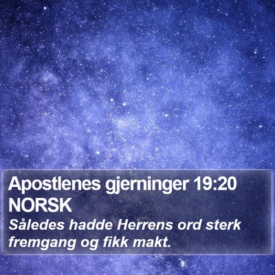 Apostlenes gjerninger 19:20 NORSK Bible Verse Image