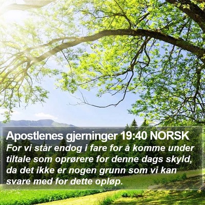 Apostlenes gjerninger 19:40 NORSK Bible Verse Image