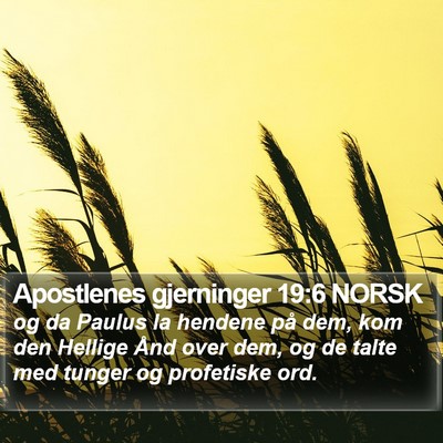 Apostlenes gjerninger 19:6 NORSK Bible Verse Image