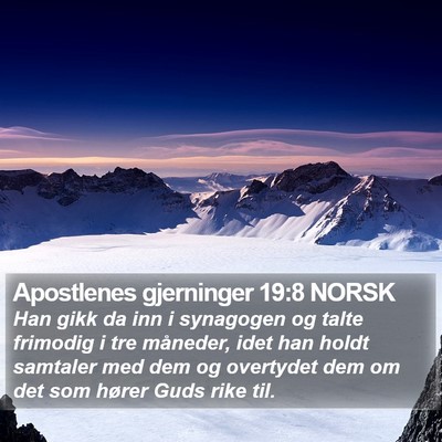 Apostlenes gjerninger 19:8 NORSK Bible Verse Image